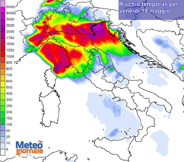 Imminente perturbazione porterà forti temporali Ecco dove i più