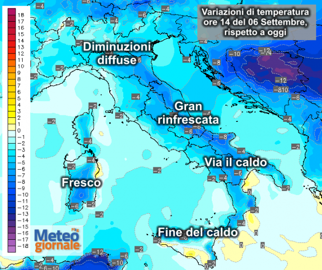 Domenica via il caldo anche al Sud. Più fresco per tutti - Meteo Giornale