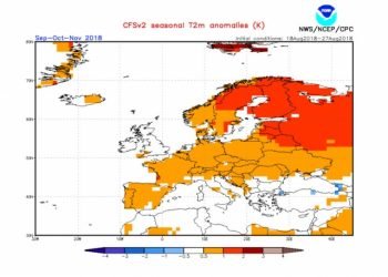 meteo-in-autunno:-secondo-americani-a-rischio-caldo,-vediamo-in-italia