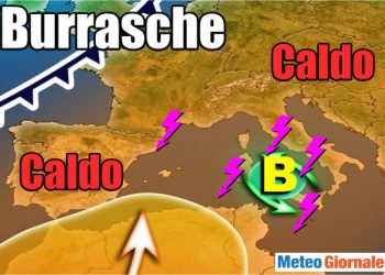 meteo-italia:-area-ciclonica-nel-tirreno-e-caldo-afoso.-segue-drastico-cambiamento