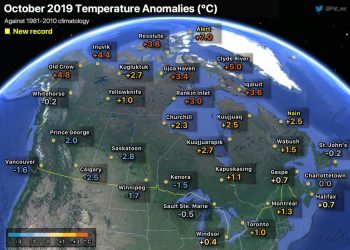 meteo-e-clima-canada-a-ottobre-2019:-caldo-record-nelle-zone-artiche,-freddo-a-ovest
