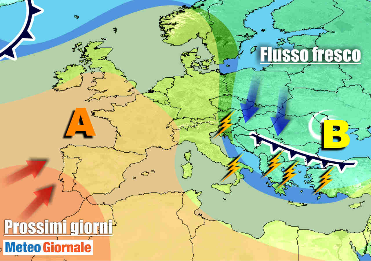 meteo-italia:-fresco-da-est-in-settimana,-non-manchera-qualche-temporale