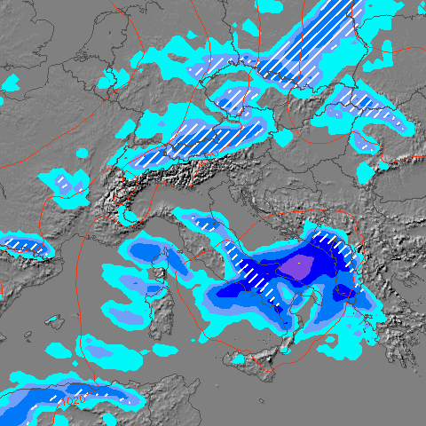 immagine 2 del capitolo 2 del reportage le precipitazioni analisi di un modello ad alta risoluzione 4 km stima delle nevicate per oggi e do
