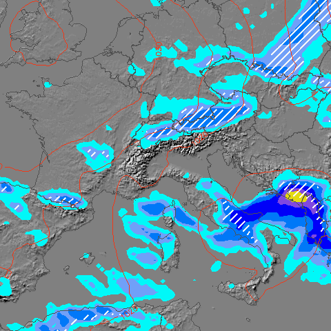 immagine 3 del capitolo 2 del reportage le precipitazioni analisi di un modello ad alta risoluzione 4 km stima delle nevicate per oggi e do